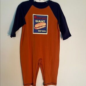Giant Hot Dog Kids Bodysuit - Orange and Black HERCULES